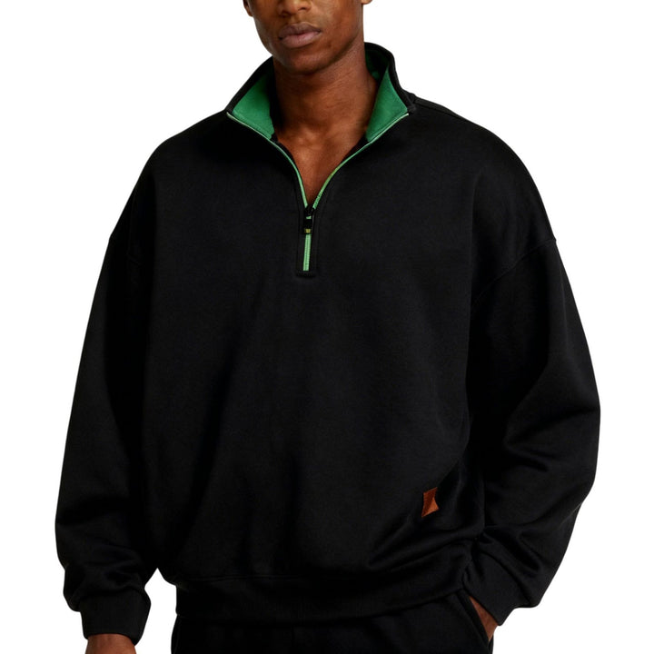 Herren-Strickpullover mit Stehkragen und Reißverschluss