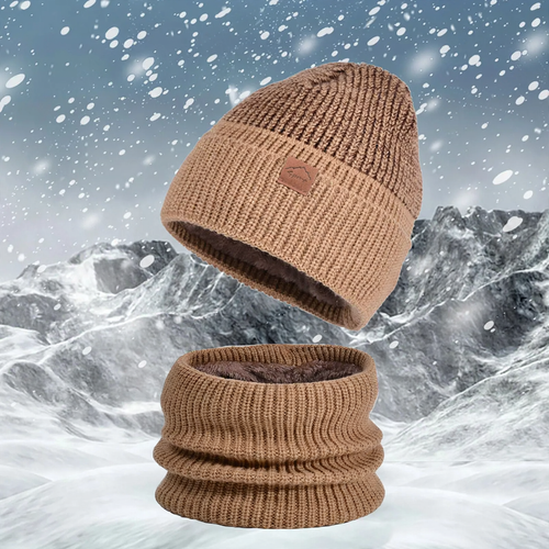 Winter-Set: Strickmütze und Schal für Outdoor-Aktivitäten