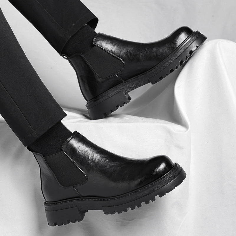 Herren Chelsea-Stiefel, gefüttert, rutschfest, Kunstleder