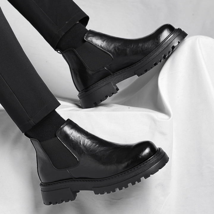 Herren Chelsea-Stiefel, gefüttert, rutschfest, Kunstleder