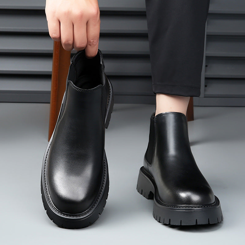 Herren-Lederstiefel, gefüttert, rutschfest, Business-Stil