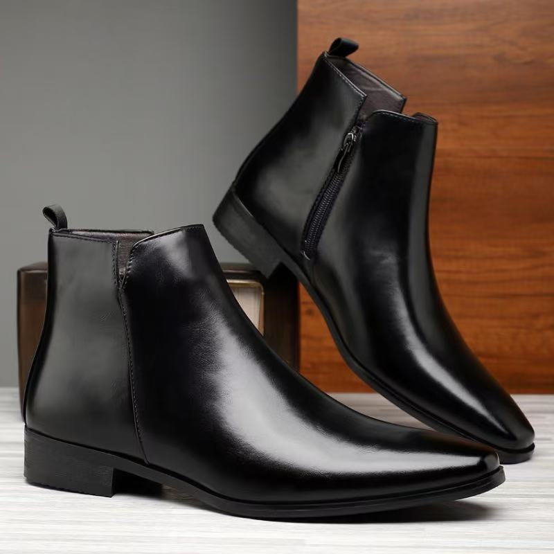 Herren-Chelsea-Boots, hoch, Kunstleder