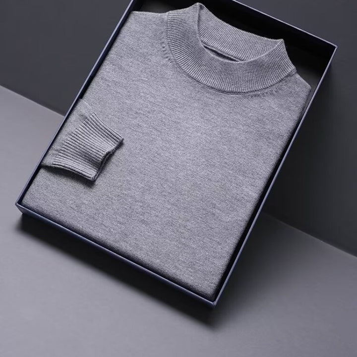 Herren-Wollpullover mit Rollkragen, schlicht und warm
