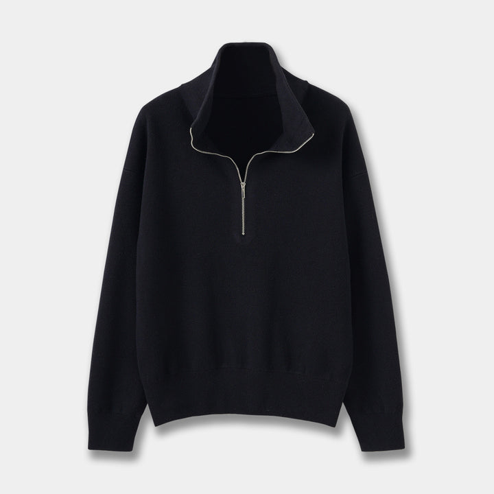 Eleganter Damen-Strickpullover mit Reißverschluss