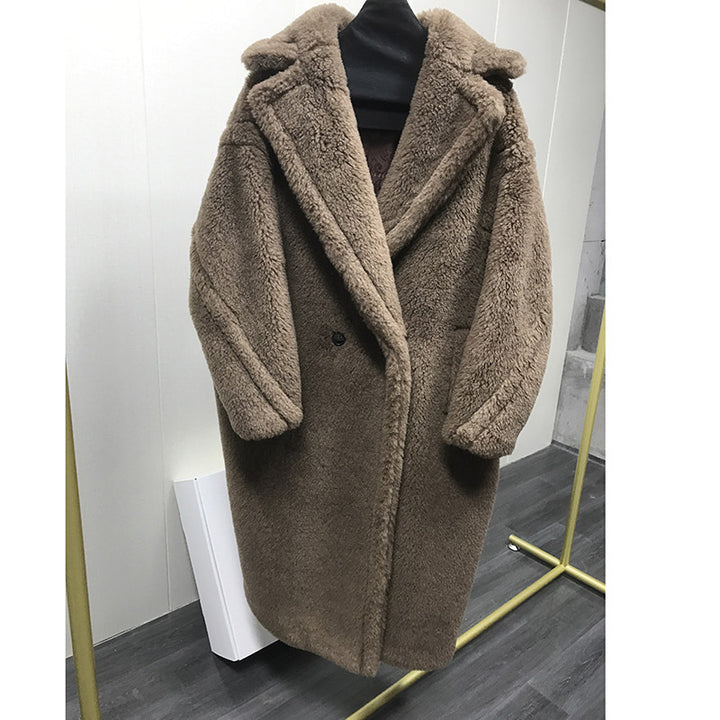 Teddy-Mantel, mittellang, für Damen