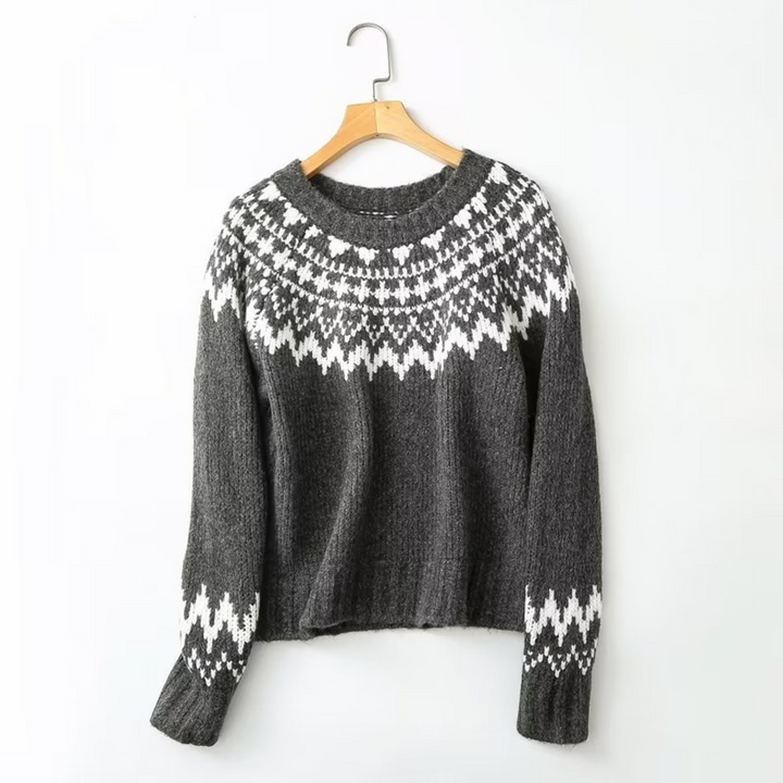Drune | Geometrischer Jacquard Pullover für Einzigartigen Stil