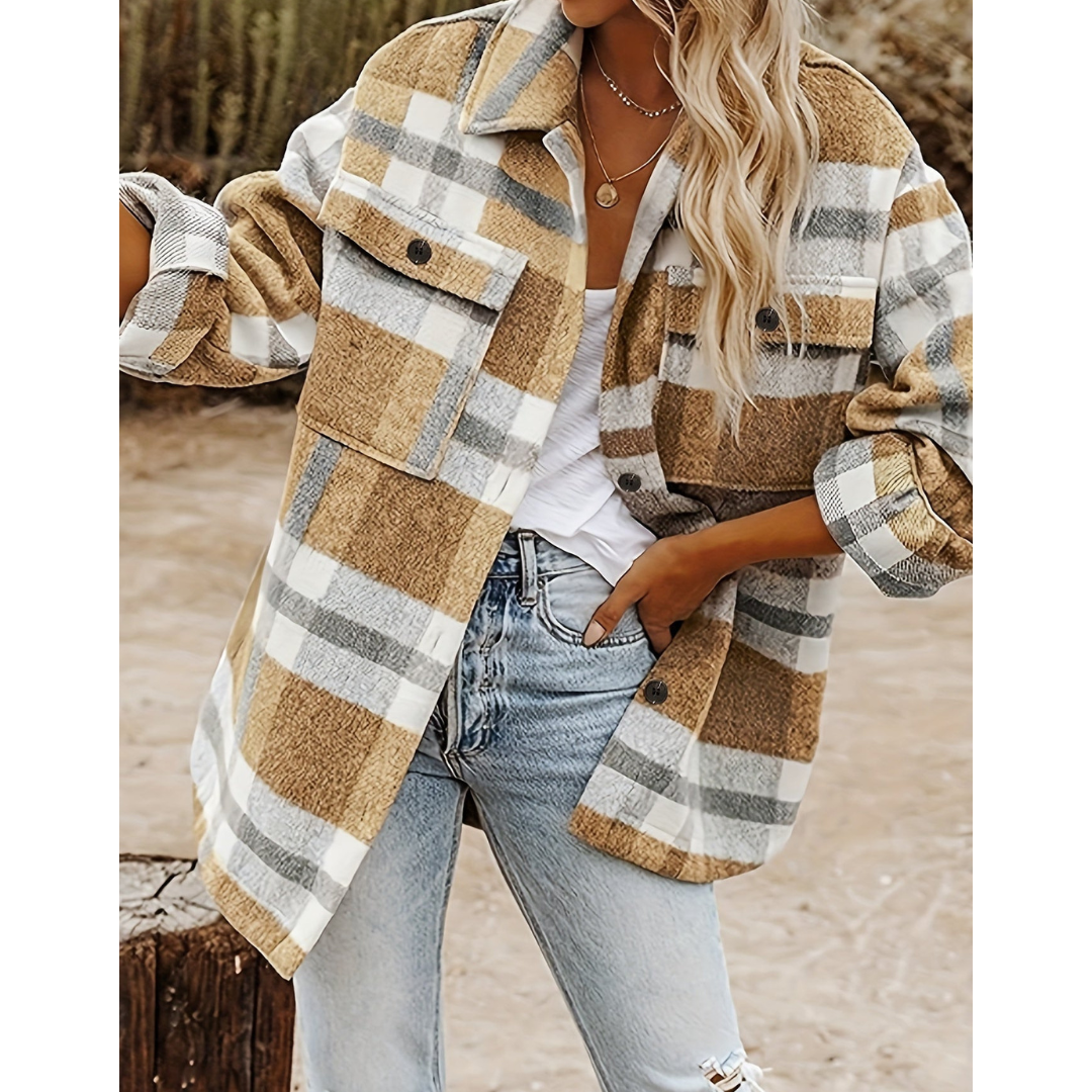 Drune | Warme Knopf Daunen Kariert Hemd Jacke - Winter