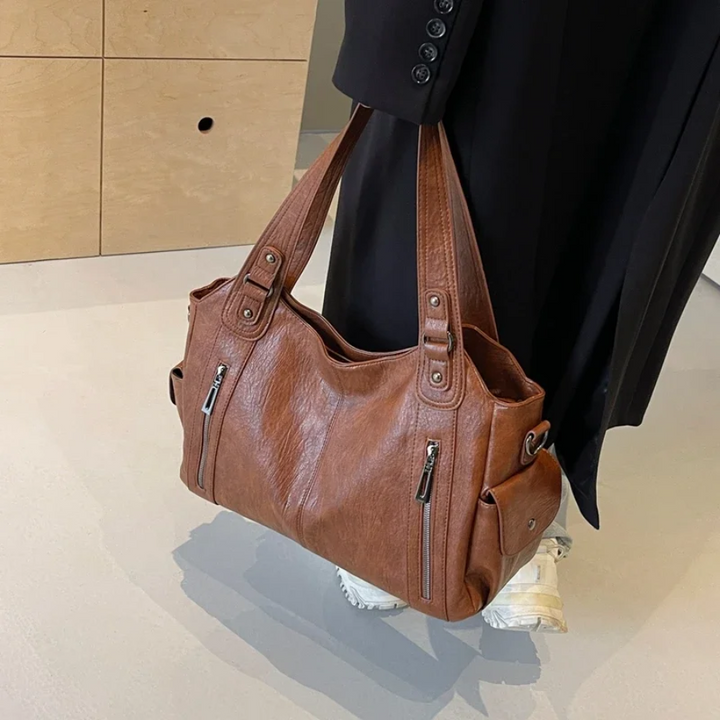 Drune | Stilvolle Lederhandtasche Mit Reißverschluss