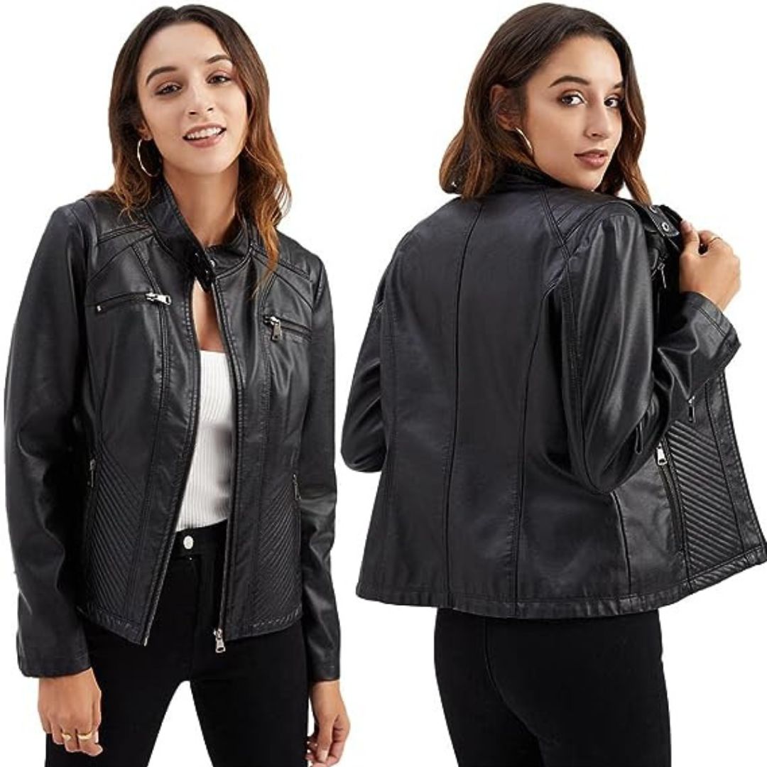 Drune | Stilvolle gesteppte Lederjacke mit Reißverschluss