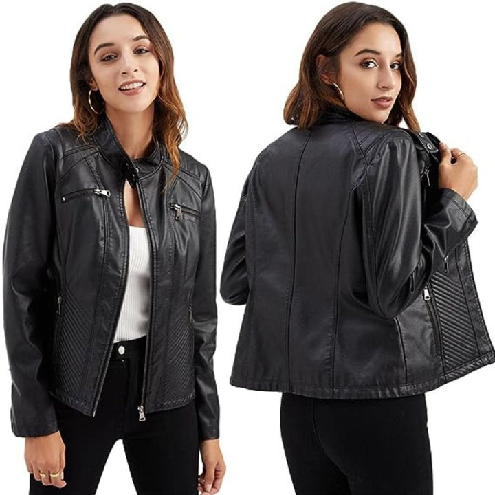 Drune | Stilvolle gesteppte Lederjacke mit Reißverschluss