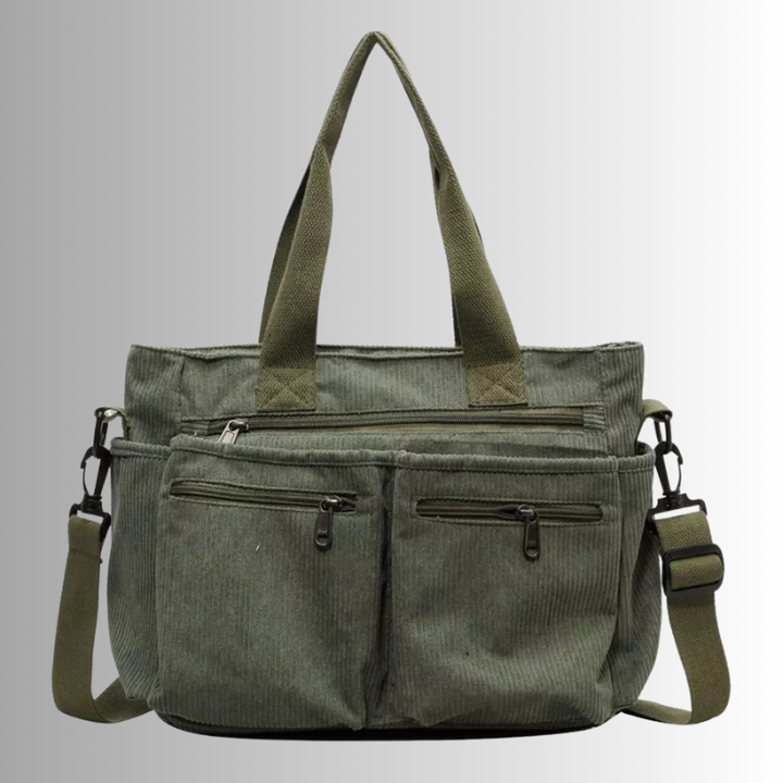 Drune | Cord Schultertasche Mit Mehreren Taschen Für Damen