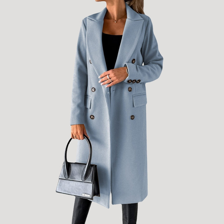 Drune | Damen Lange Wintermantel Doppelreihiger Stil
