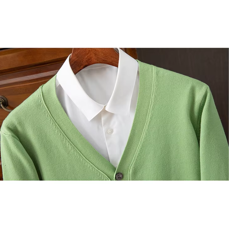 Drune | Herren Strickjacke Mit Knöpfen, Leichter Stoff, Klassischer V-ausschnitt