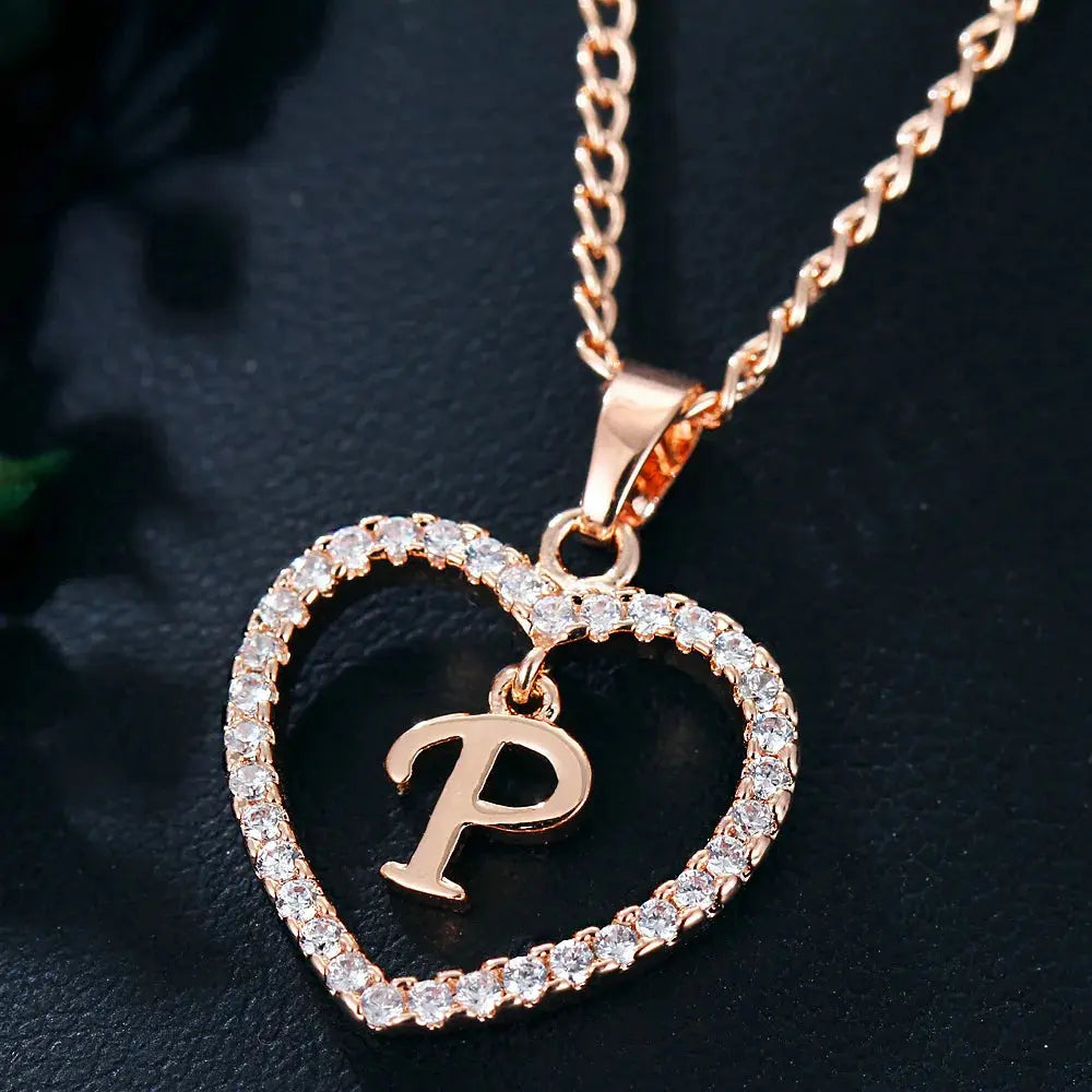 Drune | Buchstaben Zirkon Liebe Kette Schmuck Anhänger