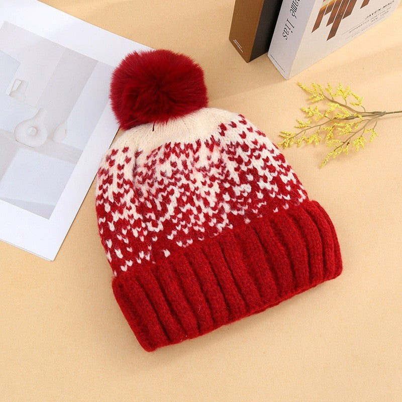 Damen-Strickmütze und Schal-Set, warm gefüttert