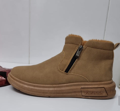 Gefütterte Herren-Winterstiefel, flacher Absatz, EVA-Sohle