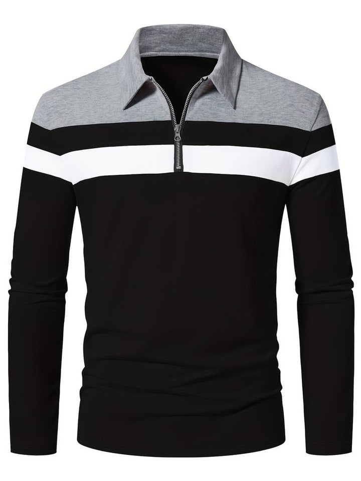 Drune – langärmliges poloshirt mit reißverschluss