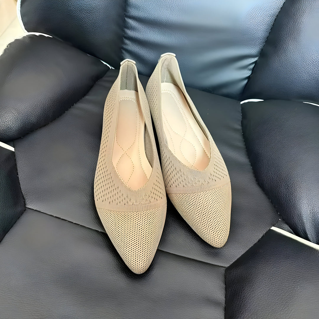 Drune | Damen Mode Flache Schuhe, Lässig Pointed Toe Knit Flats