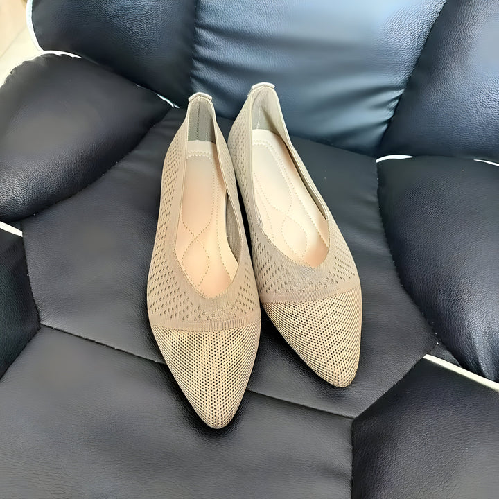 Drune | Damen Mode Flache Schuhe, Lässig Pointed Toe Knit Flats