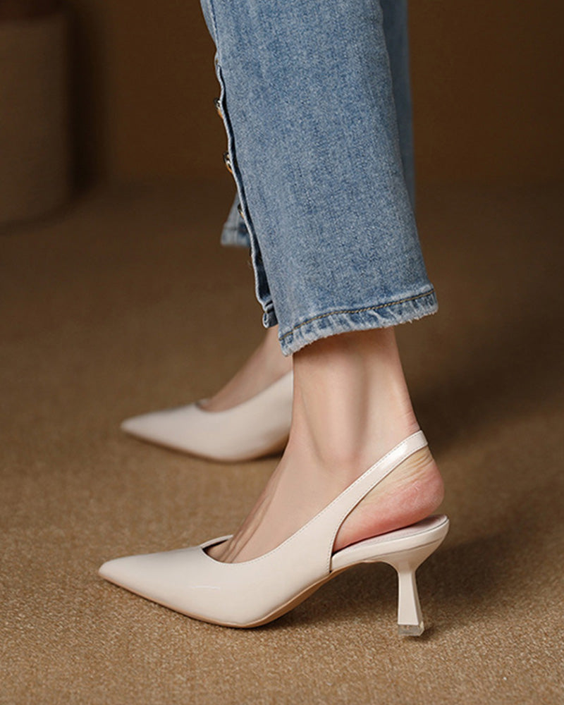 Drune | Einfarbige, Temperamentvolle High Heels mit Spitzer Zehenpartie