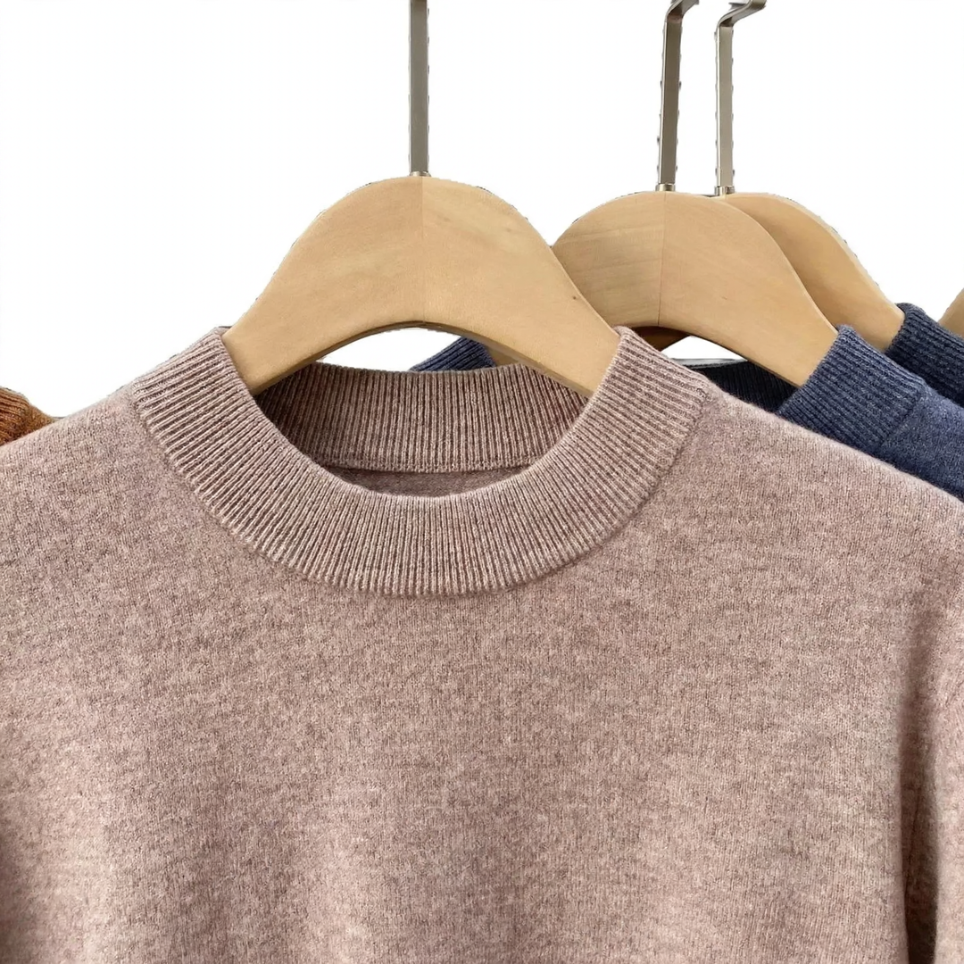 Herren-Strickpullover aus Wolle, verschiedene Kragenformen