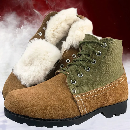 Herren-Winterstiefel aus Wildleder, gefüttert