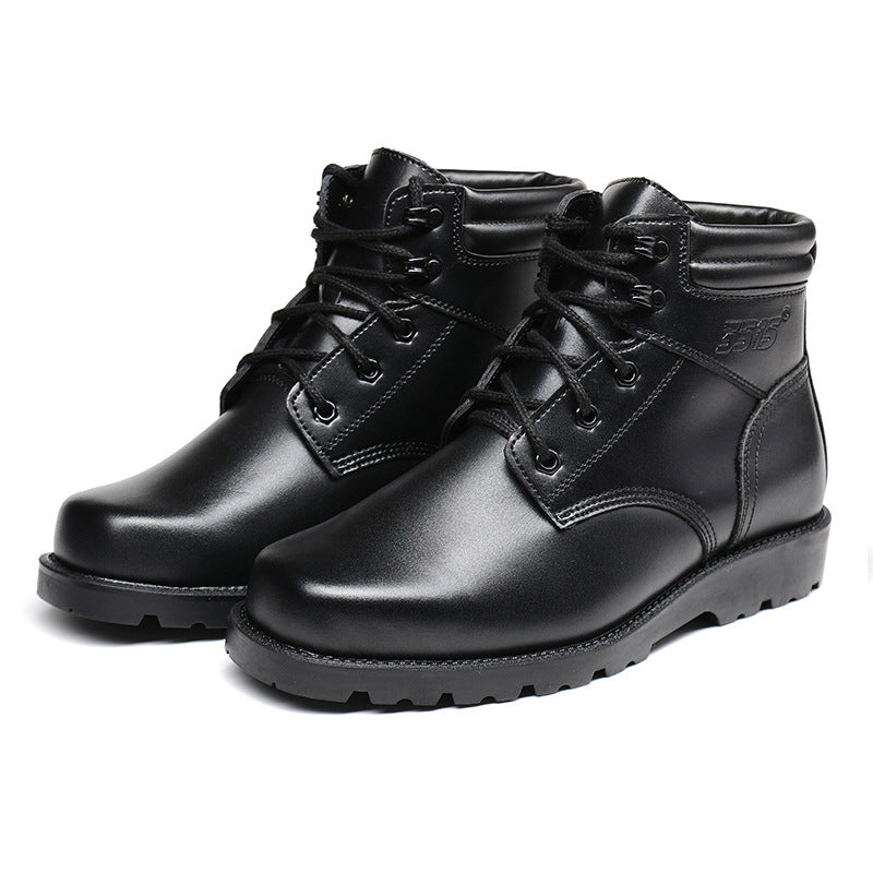 Herren-Winterstiefel aus echtem Leder mit Lammfellfutter