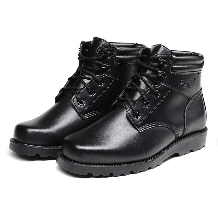 Herren-Winterstiefel aus echtem Leder mit Lammfellfutter