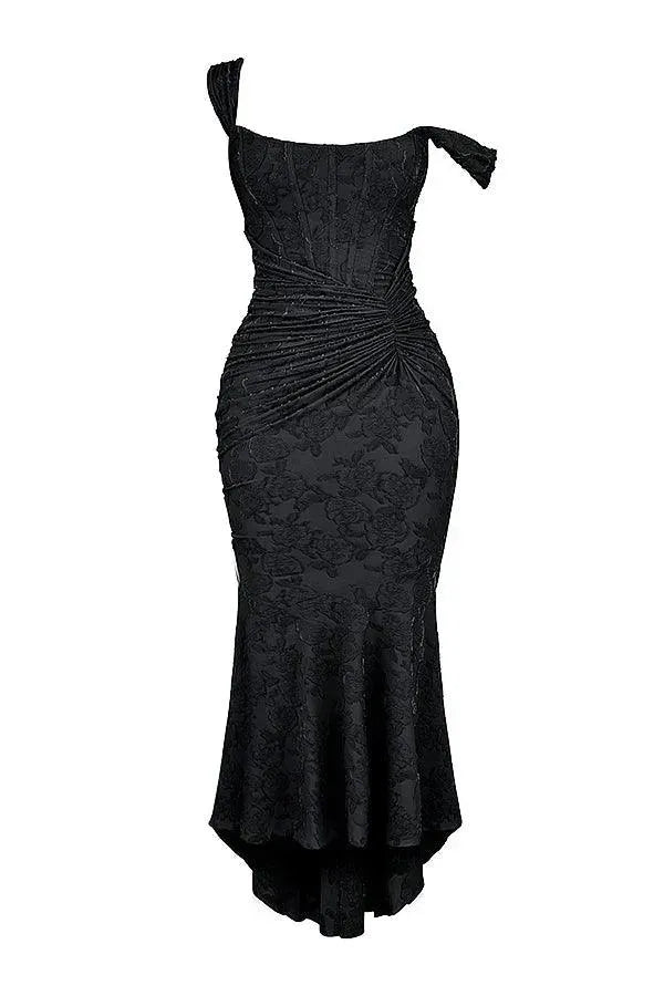 Drune | Kleid Vintage Blumenmuster Interne Stäbchen und Falten Perfekt für Besondere Anlässe