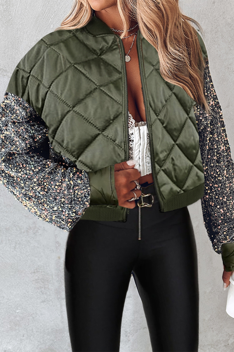 Drune | Kurze gesteppte Jacke mit Pailletten für Frauen