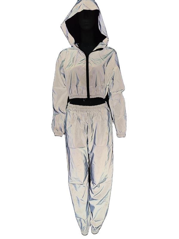 Damen Sportanzug mit modernem Hochglanz-Design und elastischem Bund Drune