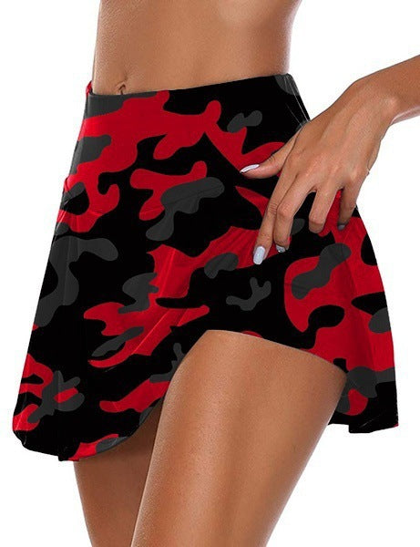 Damen sportlicher Minirock mit Taschen und elegantem Camouflage-Design Drune