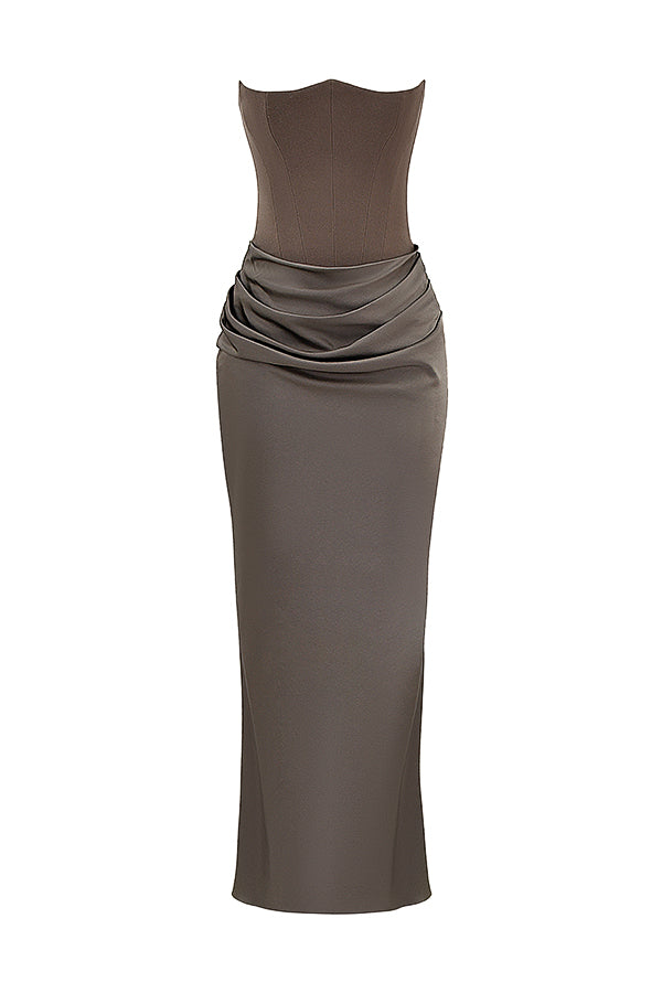 Drune | Trägerloses Korsett Maxi Kleid