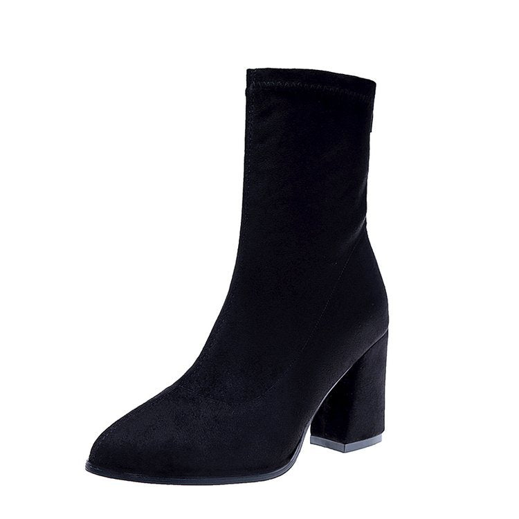 Damen elegante Stiefeletten mit komfortablem Blockabsatz Drune
