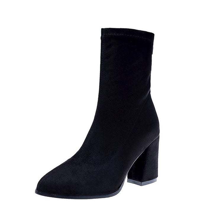 Damen elegante Stiefeletten mit komfortablem Blockabsatz Drune