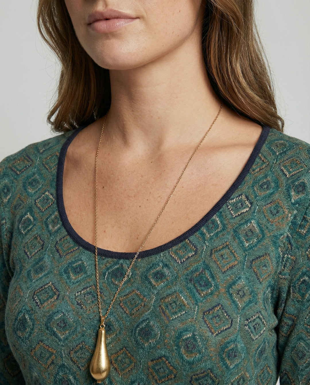 Geometrisk Printet Retro Kjole | Spandex & Mikrofiber