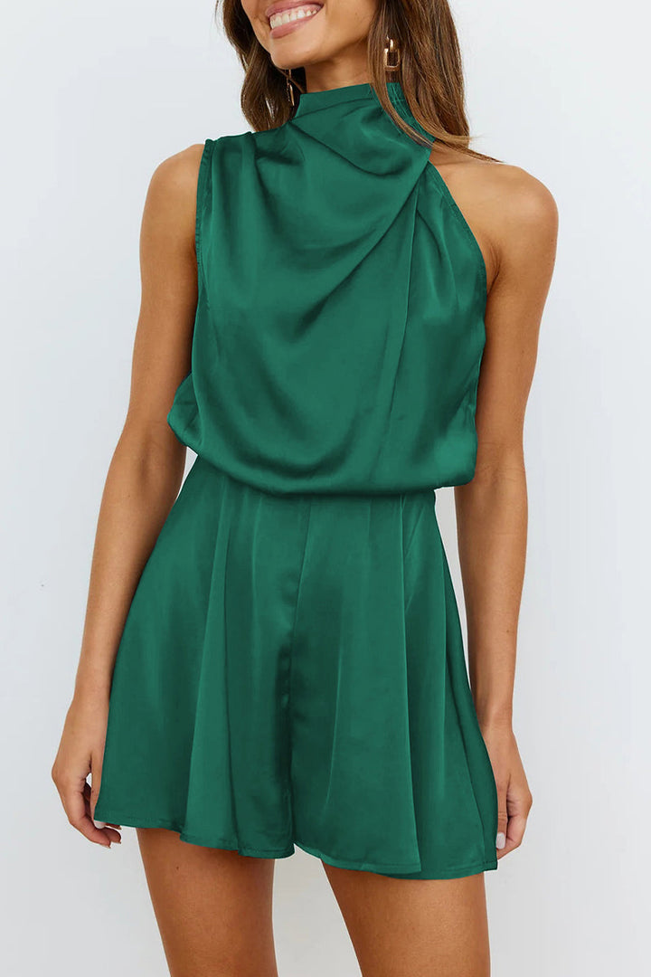Drune | Elegante Einfarbige Falt-Halteroverall