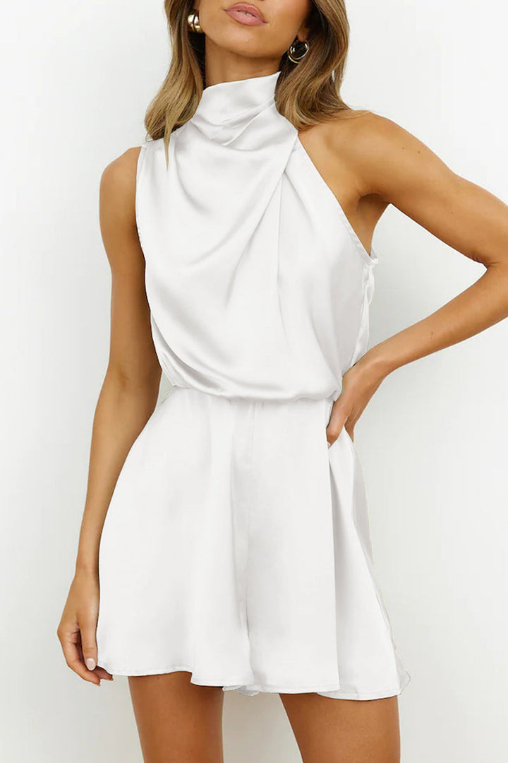 Drune | Elegante Einfarbige Falt-Halteroverall