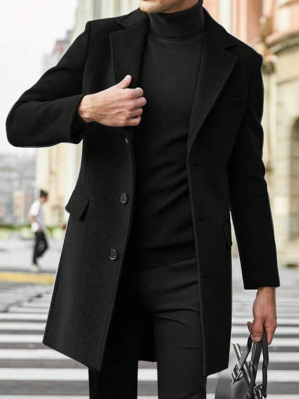 Drune | Herren Winter Trenchcoat - Klassischer Knopfverschluss