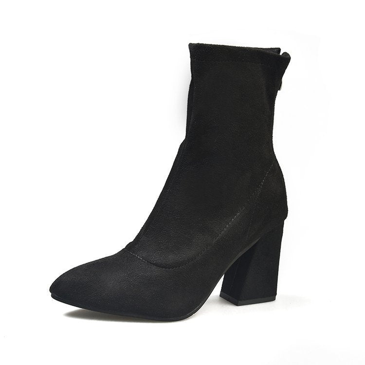 Damen elegante Stiefeletten mit komfortablem Blockabsatz Drune