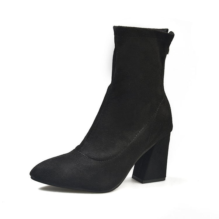 Damen elegante Stiefeletten mit komfortablem Blockabsatz Drune