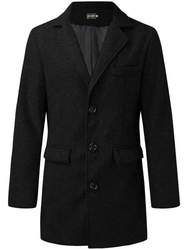 Drune | Herren Winter Trenchcoat - Klassischer Knopfverschluss