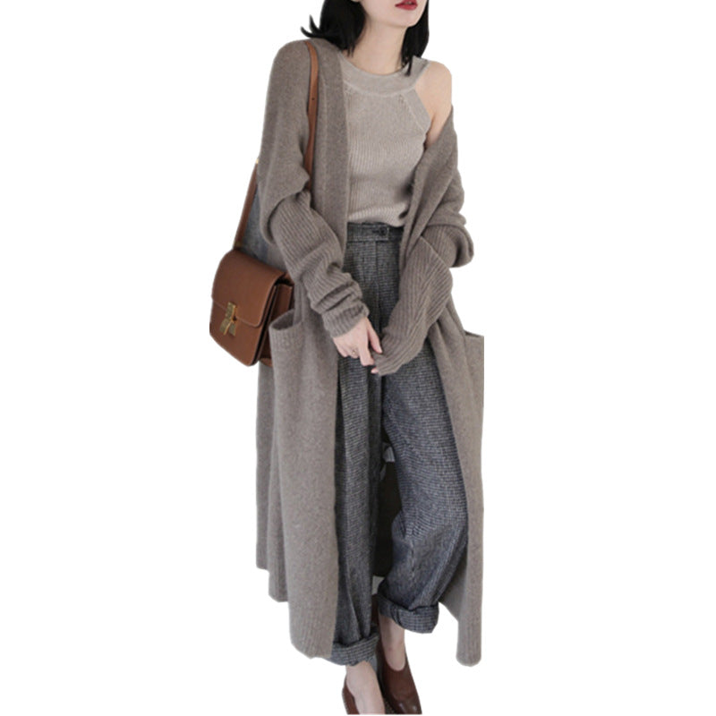 Damen Lounge-Mantel mit offenen Front und praktischen Taschen Drune
