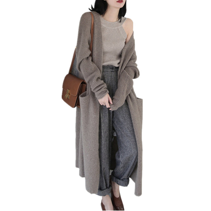 Damen Lounge-Mantel mit offenen Front und praktischen Taschen Drune