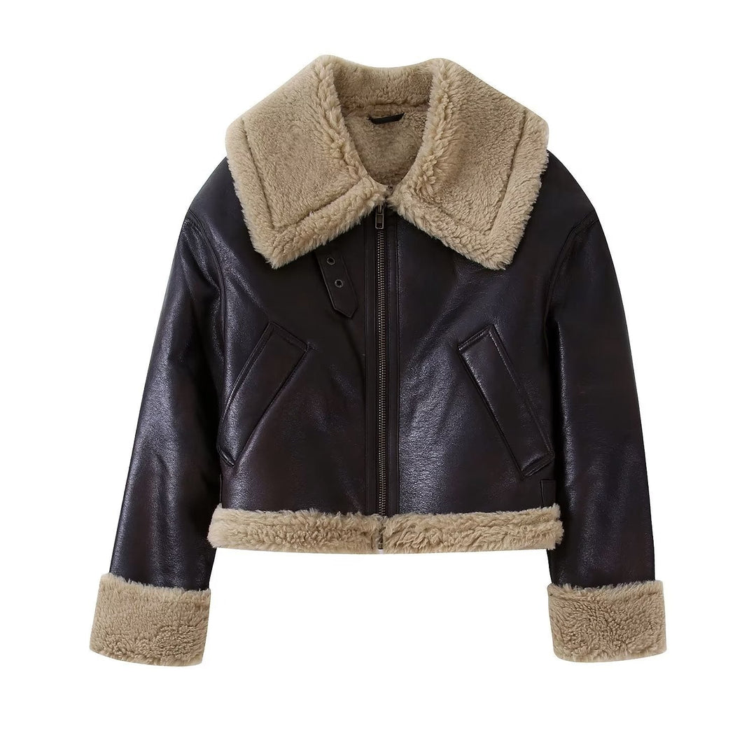 Drune | Klassische Kurze Jacke Aus Fell Und Leder