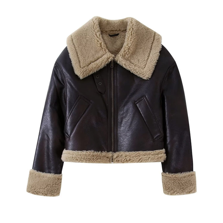 Drune | Klassische Kurze Jacke Aus Fell Und Leder