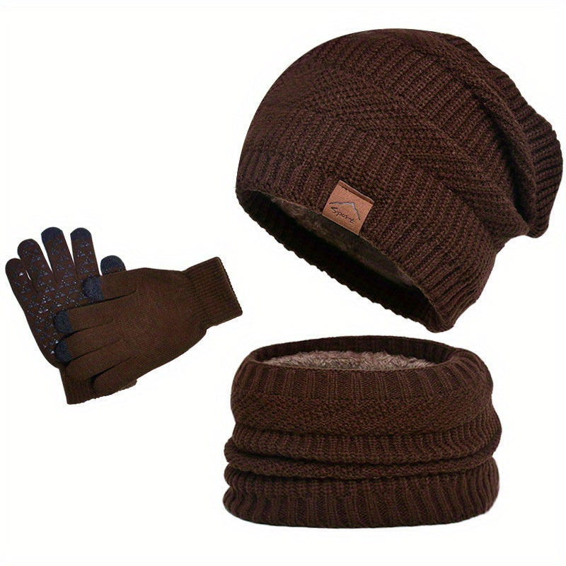 Drune - Freizeit Winter Plüsch 3-teiliges Set für Männer