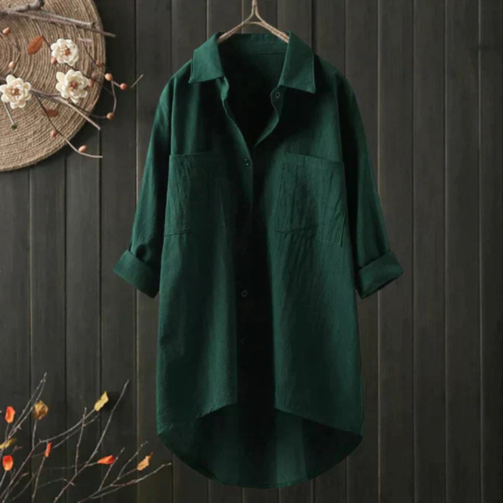 Drune | Damen Leinenbluse Mit Oversize Schnitt