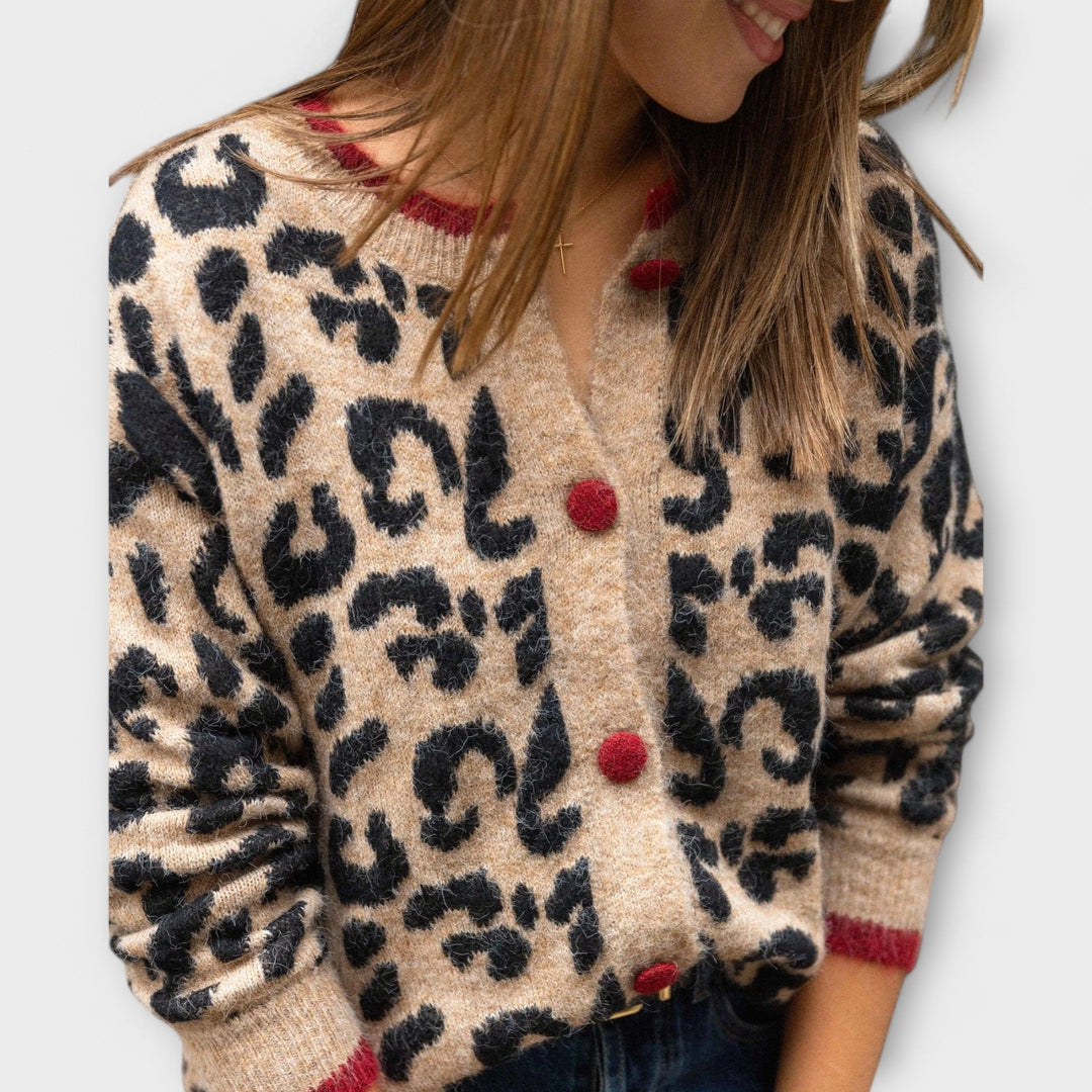 Drune | Braun Leopard Strickjacke
