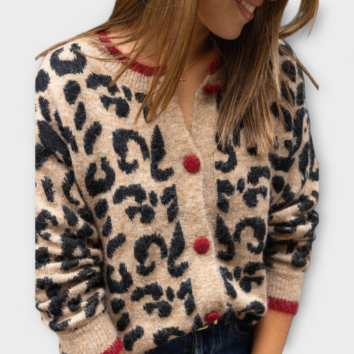 Drune | Braun Leopard Strickjacke